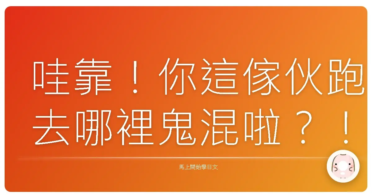 哇靠！你這傢伙跑去哪裡鬼混啦？！好久不見捏！